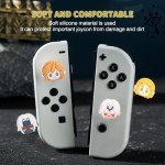 DLseego 6Pcs Thumb Grip Caps for Nintendo Switch, Joystick Caps Soft Silicone Cover for Button Joy Con Controllers Protective Thumb Stick, Anti-Slip Anime Analog Cover for Switch Lite & OLED-White 3