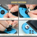 DLseego 6Pcs Thumb Grip Caps for Nintendo Switch, Joystick Caps Soft Silicone Cover for Button Joy Con Controllers Protective Thumb Stick, Anti-Slip Anime Analog Cover for Switch Lite & OLED-White 3