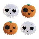 PERFECTSIGHT Switch Thumb Grips, Cute Halloween Joystick Caps for Nintendo Switch, 4 PCS Thumbstick Cover for Switch Lite, Switch OLED, Analog Stick Button Cover for NS Joycon Controller Skull Pumpkin