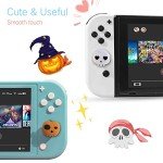 PERFECTSIGHT Switch Thumb Grips, Cute Halloween Joystick Caps for Nintendo Switch, 4 PCS Thumbstick Cover for Switch Lite, Switch OLED, Analog Stick Button Cover for NS Joycon Controller Skull Pumpkin