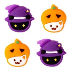 PERFECTSIGHT Switch Thumb Grips, Cute Halloween Joystick Caps for Nintendo Switch Lite/OLED, 4 PCS Kawaii Thumbstick Cover Analog Stick Button Cover for NS Joycon,Pumpkin Cats