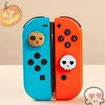 PERFECTSIGHT Switch Thumb Grips, Cute Halloween Joystick Caps for Nintendo Switch, 4 PCS Thumbstick Cover for Switch Lite, Switch OLED, Analog Stick Button Cover for NS Joycon Controller Skull Pumpkin