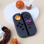 PERFECTSIGHT Switch Thumb Grips, Cute Halloween Joystick Caps for Nintendo Switch Lite/OLED, 4 PCS Kawaii Thumbstick Cover Analog Stick Button Cover for NS Joycon,Pumpkin Cats