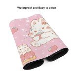 Kawaii Rabbit Strawberry Gaming Mouse Pad Extended Large Mouse Mat 31.5 X 11.8 Inch Nonslip Rubber Base Long Desk Pad Stitched Edges Mousepad Mice Pad for Office Home Game