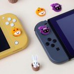 PERFECTSIGHT Switch Thumb Grips, Cute Halloween Joystick Caps for Nintendo Switch Lite/OLED, 4 PCS Kawaii Thumbstick Cover Analog Stick Button Cover for NS Joycon,Pumpkin Cats