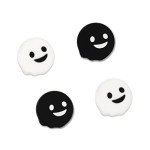 GeekShare 4PCS Cute Ghost Thumb Grip Caps,Soft Silicone Joystick Cover Compatible with Switch/OLED/Switch Lite - Black&White