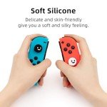 GeekShare 4PCS Cute Ghost Thumb Grip Caps,Soft Silicone Joystick Cover Compatible with Switch/OLED/Switch Lite - Black&White