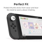 GeekShare 4PCS Cute Ghost Thumb Grip Caps,Soft Silicone Joystick Cover Compatible with Switch/OLED/Switch Lite - Black&White