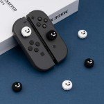 GeekShare 4PCS Cute Ghost Thumb Grip Caps,Soft Silicone Joystick Cover Compatible with Switch/OLED/Switch Lite - Black&White