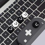 GeekShare 4PCS Cute Ghost Thumb Grip Caps,Soft Silicone Joystick Cover Compatible with Switch/OLED/Switch Lite - Black&White