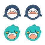 GeekShare 4PCS Cute Shark Thumb Grip Caps,Soft Silicone Joystick Cover Compatible with Switch/OLED/Switch Lite