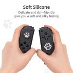 GeekShare 4PCS Cat Paw Shape Thumb Grip Caps,Soft Silicone Joystick Cover Compatible with Switch/OLED/Switch Lite (Sesame Grey)