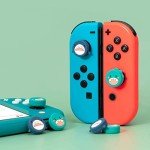 GeekShare 4PCS Cute Shark Thumb Grip Caps,Soft Silicone Joystick Cover Compatible with Switch/OLED/Switch Lite