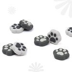 GeekShare 4PCS Cat Paw Shape Thumb Grip Caps,Soft Silicone Joystick Cover Compatible with Switch/OLED/Switch Lite (Sesame Grey)