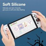 GeekShare Cute Thumb Grip Caps for Switch,4PCS Cute Silicone Joystick Caps,Soft Thumbstick Cover Compatible with Switch/OLED/Switch Lite - Ghost Puppy