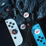 GeekShare Cute Thumb Grip Caps for Switch,4PCS Cute Silicone Joystick Caps,Soft Thumbstick Cover Compatible with Switch/OLED/Switch Lite - Ghost Puppy
