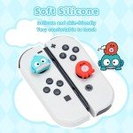 Kuitmor Cute Silicone Joystick Thumb Grip Caps,Joy Con Cover Compatible with Switch/OLED/Switch Lite,4PCS - Fish