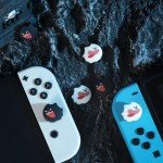 GeekShare Cute Thumb Grip Caps for Switch,4PCS Cute Silicone Joystick Caps,Soft Thumbstick Cover Compatible with Switch/OLED/Switch Lite - Ghost Puppy