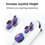 Yocore Purple Devil Switch Thumb Grip Caps Set,Soft Silicone Key Buttons Sticker Joystick Cover Caps for Switch