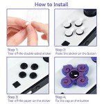 Yocore Purple Devil Switch Thumb Grip Caps Set,Soft Silicone Key Buttons Sticker Joystick Cover Caps for Switch
