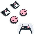 Kuitmor Cute Thumb Grip Caps for PS5,Soft Silicone Joystick Caps,Cute Cartoon Thumbstick Grips Compatible with PS5/PS4/Switch Pro Controller 4PCS - KLM