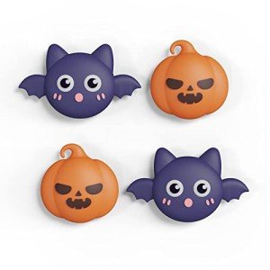 PlayVital Joystick Caps for Nintendo Switch, Thumbstick Caps for Switch Lite, Analog Cover for Switch OLED Joycon Thumb Grip Caps for Switch & Switch Lite & Switch OLED - Halloween Pumpkin Bat