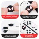 Yocore Cute Switch Thumb Grip Caps,Soft Silicone Thumb Grips,Analog Soft Silicone Joystick Caps Stick Caps for Switch/OLED/Switch Lite,4 Pcs-Spider Sense