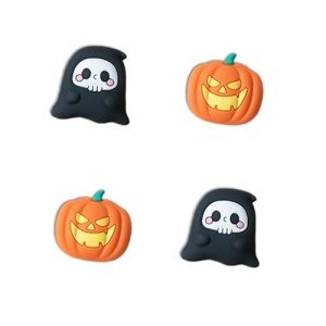 Joycon Thumb Grip Caps, NANANINO Cute Silicone Joystick Cover Compatible with Switch/OLED/Switch Lite,4PCS - Pumpkin and Ghost