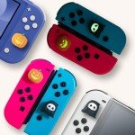 Joycon Thumb Grip Caps, NANANINO Cute Silicone Joystick Cover Compatible with Switch/OLED/Switch Lite,4PCS - Pumpkin and Ghost