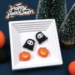 Joycon Thumb Grip Caps, NANANINO Cute Silicone Joystick Cover Compatible with Switch/OLED/Switch Lite,4PCS - Pumpkin and Ghost