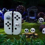 4PCS Halloween Switch Thumb Grips for Nintendo Switch Joy-Con Controller Joystick, Cute Soft Silicone Joystick Caps Cover Accessories Compatible with Nintendo Switch Joycon, Skull