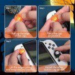 Joycon Thumb Grip Caps, NANANINO Cute Silicone Joystick Cover Compatible with Switch/OLED/Switch Lite,4PCS - Pumpkin and Ghost