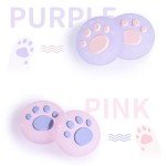 DLseego Cute Crystal Cat Claw Design Thumb Grip Caps Design for Switch & Switch Lite & Switch OLED, Joystick Cap Soft Silicone Cover – Crystal Pink&Purple