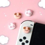 PERFECTSIGHT Cute Switch Thumb Grip Caps Compatible with Nintendo OLED/Lite Console, Kawaii Soft Silicone Analog Stick Button Cover for NS Joycon Controller, 4PCS Joystick Cap - Dog and Panda
