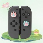 PERFECTSIGHT Frog Crab Switch Joycon Thumb Grip Caps, Kawaii Cute Animal Soft Silicone Joystick Cover Compatible with Nintendo Switch/OLED/Switch Lite Thumbstick Analog Stick Grips Button Covers