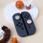 PERFECTSIGHT Frog Crab Switch Joycon Thumb Grip Caps, Kawaii Cute Animal Soft Silicone Joystick Cover Compatible with Nintendo Switch/OLED/Switch Lite Thumbstick Analog Stick Grips Button Covers