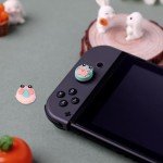 PERFECTSIGHT Frog Crab Switch Joycon Thumb Grip Caps, Kawaii Cute Animal Soft Silicone Joystick Cover Compatible with Nintendo Switch/OLED/Switch Lite Thumbstick Analog Stick Grips Button Covers