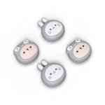 PlayVital Light Gray Joystick Caps for Nintendo Switch, Thumbstick Caps for Switch Lite, Analog Cover for Switch OLED Joycon Thumb Grip Caps for Switch/Lite/OLED - Cosplaying Kitten & Puppy