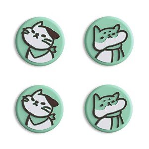 eXtremeRate PlayVital Kitten & Doggie Cute Switch Thumb Grip Caps, Seafoam Green Joystick Caps for Nintendo Switch Lite, Silicone Analog Cover Thumbstick Grips for OLED Joycon