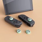 eXtremeRate PlayVital Kitten & Doggie Cute Switch Thumb Grip Caps, Seafoam Green Joystick Caps for Nintendo Switch Lite, Silicone Analog Cover Thumbstick Grips for OLED Joycon