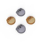 eXtremeRate PlayVital Brown Bear & Koala Cute Switch Thumb Grip Caps, Joystick Caps for Nintendo Switch Lite, Silicone Analog Cover Thumbstick Grips for Switch OLED Joycon