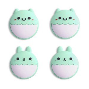 eXtremeRate PlayVital Rabbit & Squirrel Cute Switch Thumb Grip Caps, Seafoam Green Joystick Caps for Nintendo Switch Lite, Silicone Analog Cover Thumbstick Grips for OLED Joycon