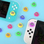 TIKOdirect Cute Thumb Grip Caps - Compatible with Switch Joy-con/OLED/Lite, Kawaii Joystick Cap Grip 4PCS Soft Silicone Protective Ergonomic Button Cover, Octopus Pink