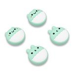 eXtremeRate PlayVital Rabbit & Squirrel Cute Switch Thumb Grip Caps, Seafoam Green Joystick Caps for Nintendo Switch Lite, Silicone Analog Cover Thumbstick Grips for OLED Joycon