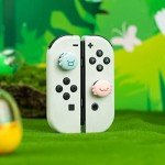 GeekShare Cute Silicone Joy Con Thumb Grip Caps, Joystick Cover Compatible with Switch/OLED/Switch Lite,4PCS - Dinosaur & Axolotl