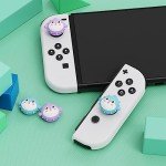 PlayVital Thumbs Cushion Caps Thumb Grip Caps for Nintendo Switch, Joystick Cover for Nintendo Switch Lite, Thumbstick Grips for OLED Joycon - Chubby Puffer Fish