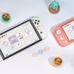 GeekShare Cute Silicone Joy Con Thumb Grip Caps, Joystick Cover Compatible with Switch/OLED/Switch Lite,4PCS - Dinosaur & Axolotl