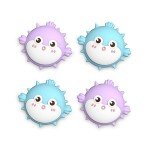 PlayVital Thumbs Cushion Caps Thumb Grip Caps for Nintendo Switch, Joystick Cover for Nintendo Switch Lite, Thumbstick Grips for OLED Joycon - Chubby Puffer Fish