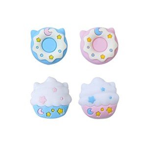 PERFECTSIGHT Cute Switch Thumb Grip Caps Compatible with Nintendo Switch OLED/Lite Console, Kawaii Soft Silicone Analog Stick Button Cover for Ns Joycon Controller, 4PCS Joystick Cap, Donut & Cupcake