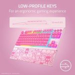 Razer Ornata V3 TKL Gaming Keyboard: Low-Profile Keys - Mecha-Membrane Switches - UV-Coated Keycaps - Backlit Media Keys - 8-Zone RGB Lighting - Magnetic Wrist Wrest - Hello Kitty & Friends Edition